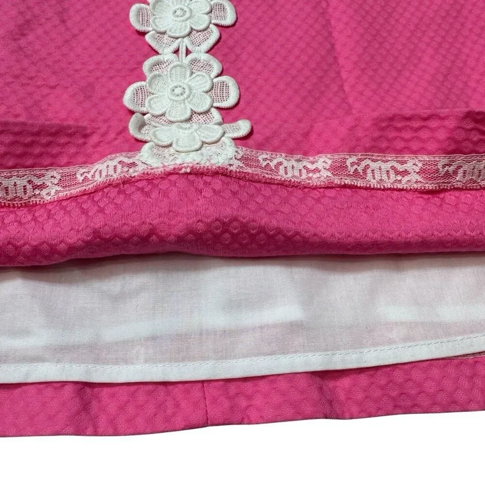 Lilly Pulitzer Shift Dress Girls 14 Lace Crochet Flower Preppy Resort Tropical